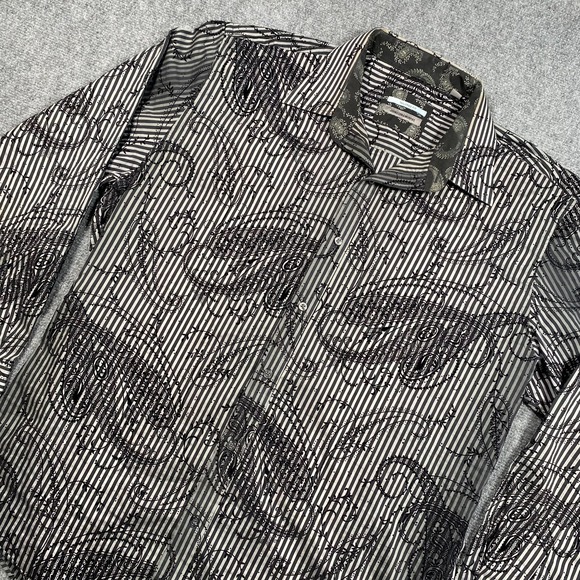 Johnston & Murphy Other - Johnston & Murphy Men's XL Long Sleeve Button Down Shirt Black‎ Textured Paisley